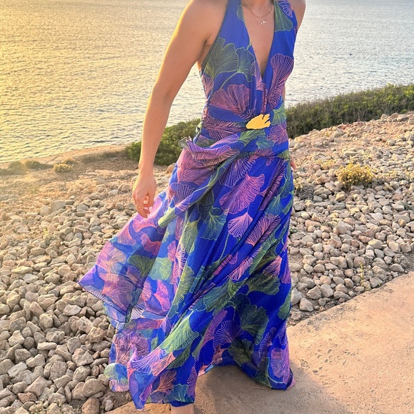 PatBO Ocean Leaf Draped Maxi Dress - Picture 6 of 6